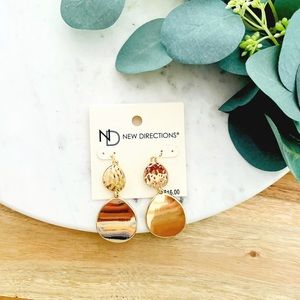 New Directions Hammered Gold Drop Earrings